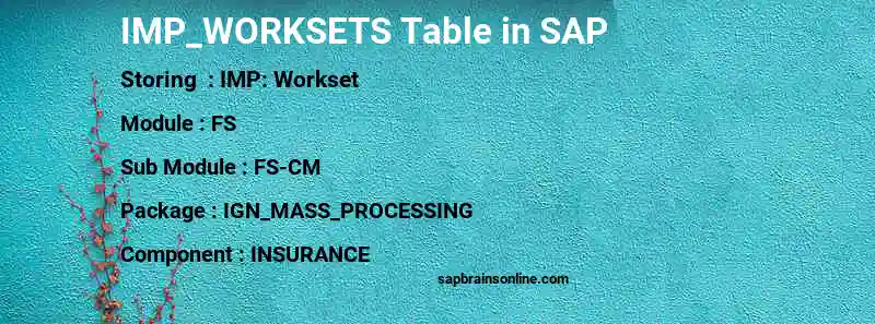 SAP IMP_WORKSETS table