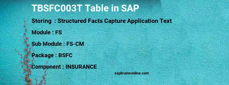 SAP TBSFC003T table