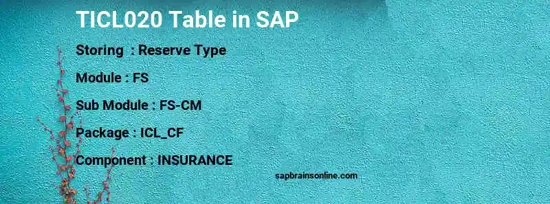 SAP TICL020 table