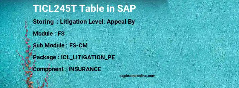 SAP TICL245T table