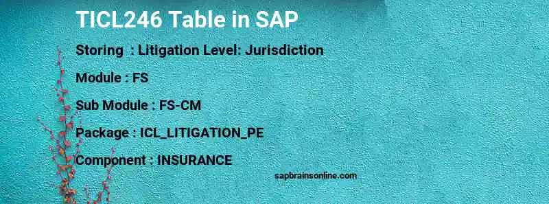 SAP TICL246 table