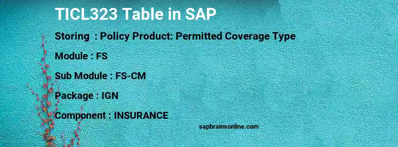 SAP TICL323 table