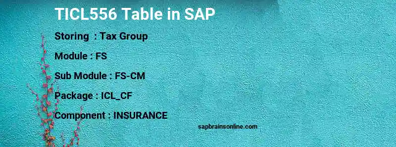 SAP TICL556 table