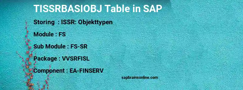 SAP TISSRBASIOBJ table
