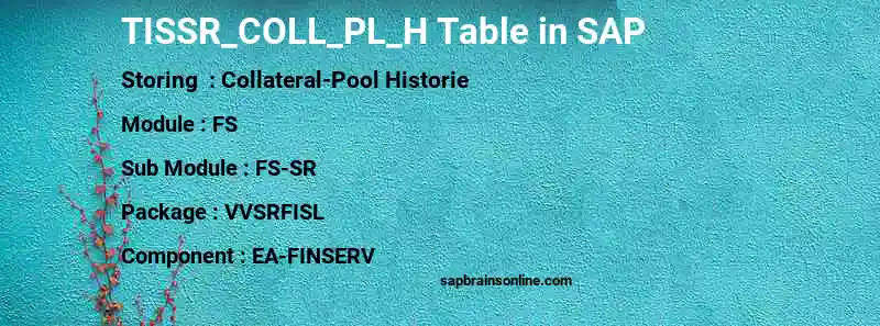 SAP TISSR_COLL_PL_H table