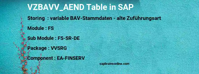 SAP VZBAVV_AEND table