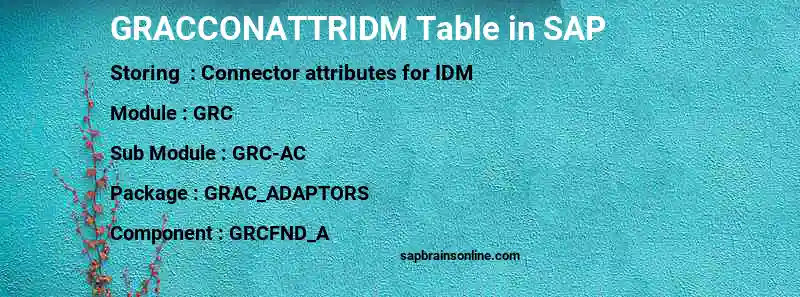 SAP GRACCONATTRIDM table