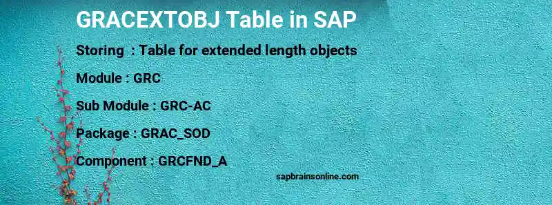 SAP GRACEXTOBJ table