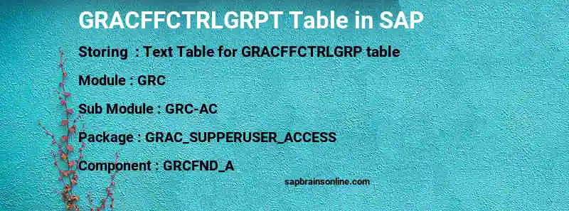 SAP GRACFFCTRLGRPT table
