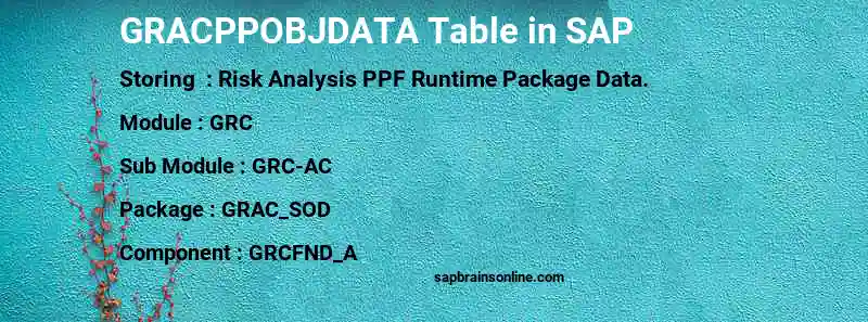 SAP GRACPPOBJDATA table