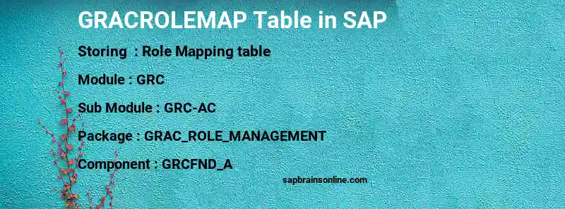 SAP GRACROLEMAP table