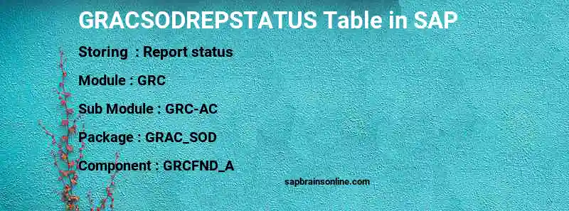 SAP GRACSODREPSTATUS table