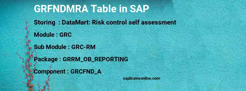 SAP GRFNDMRA table
