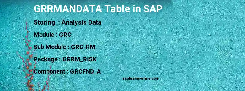 SAP GRRMANDATA table