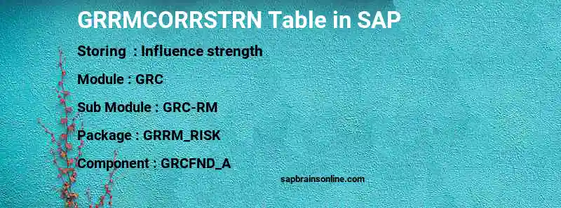 SAP GRRMCORRSTRN table
