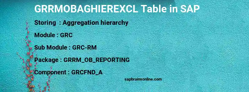 SAP GRRMOBAGHIEREXCL table