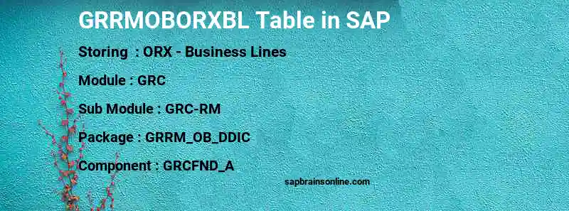 SAP GRRMOBORXBL table