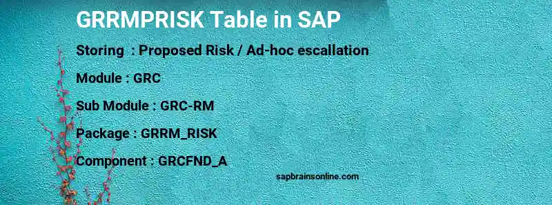 SAP GRRMPRISK table