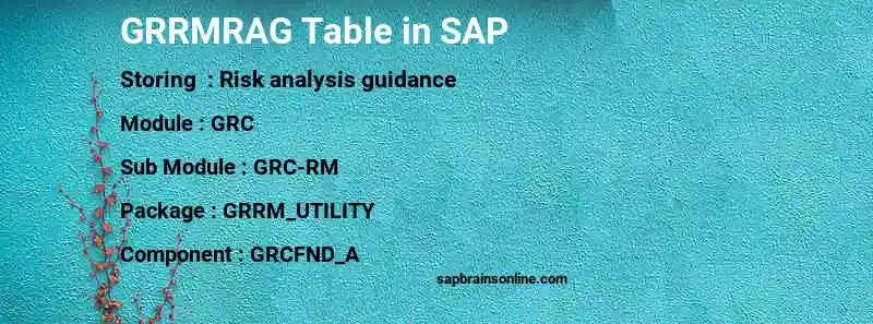 SAP GRRMRAG table