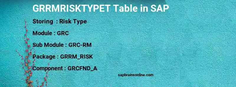 SAP GRRMRISKTYPET table