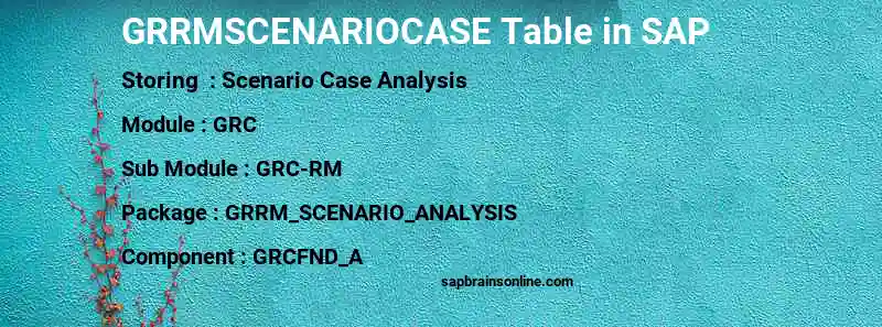 SAP GRRMSCENARIOCASE table