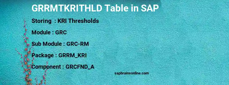 SAP GRRMTKRITHLD table