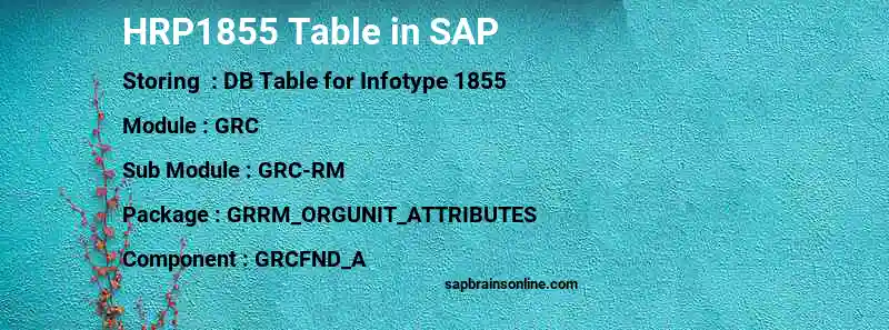 SAP HRP1855 table