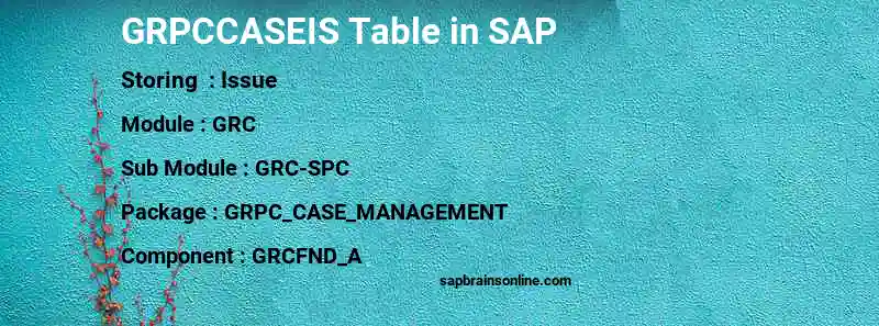 SAP GRPCCASEIS table