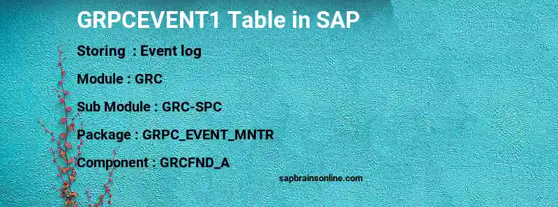 SAP GRPCEVENT1 table