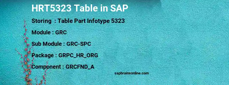 SAP HRT5323 table