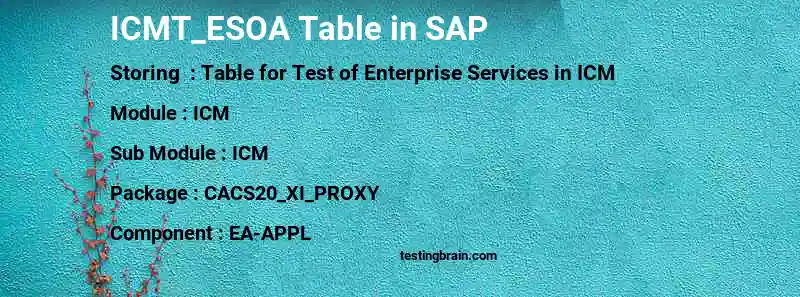 SAP ICMT_ESOA table