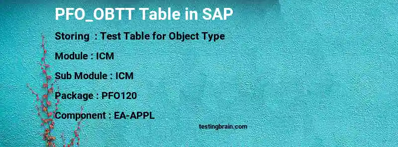 SAP PFO_OBTT table