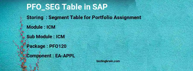SAP PFO_SEG table