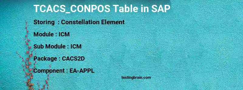 SAP TCACS_CONPOS table