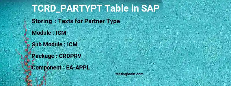 SAP TCRD_PARTYPT table