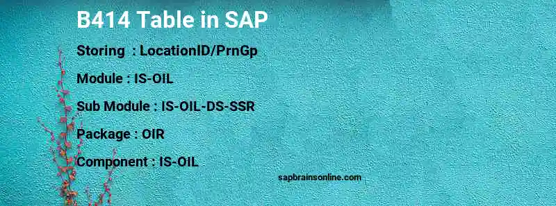 SAP B414 table