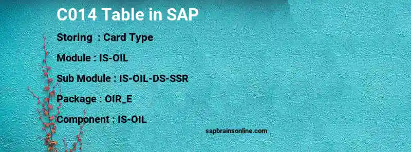 SAP C014 table