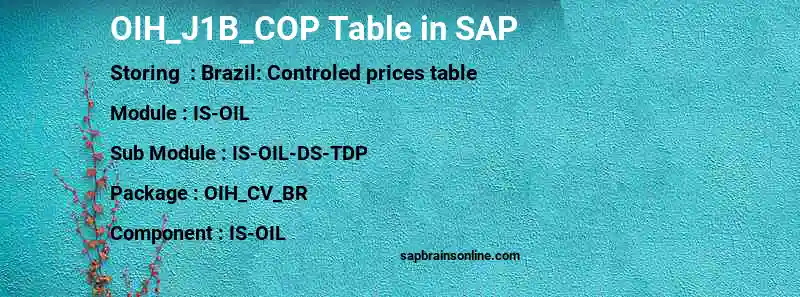 SAP OIH_J1B_COP table
