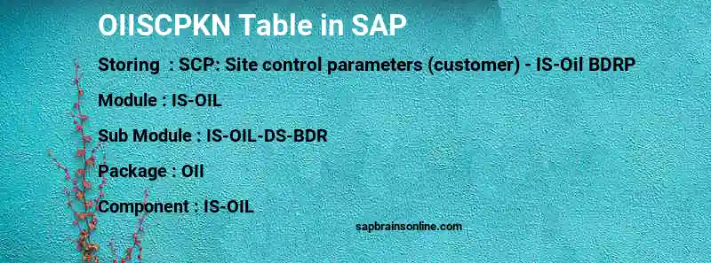 SAP OIISCPKN table