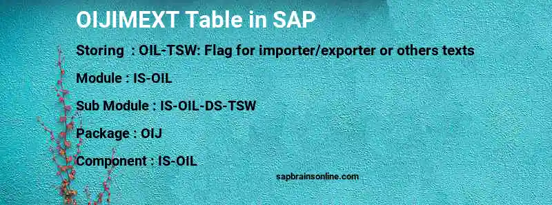 SAP OIJIMEXT table