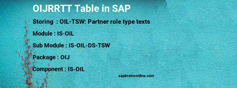 SAP OIJRRTT table