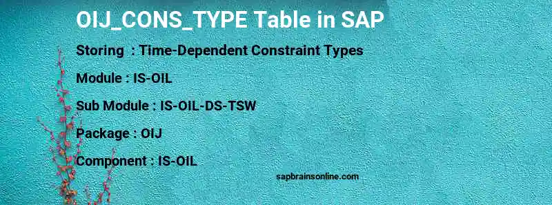 SAP OIJ_CONS_TYPE table