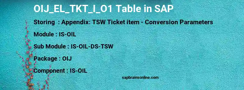 SAP OIJ_EL_TKT_I_O1 table