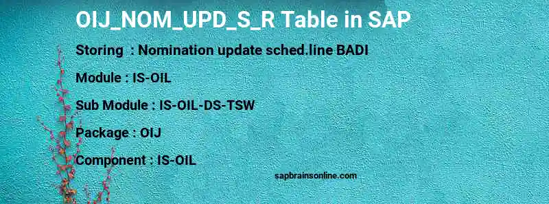 SAP OIJ_NOM_UPD_S_R table