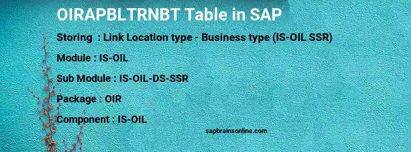 SAP OIRAPBLTRNBT table