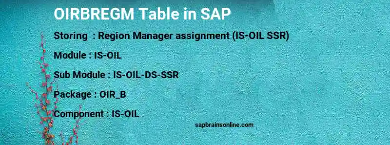 SAP OIRBREGM table