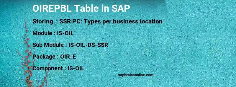 SAP OIREPBL table