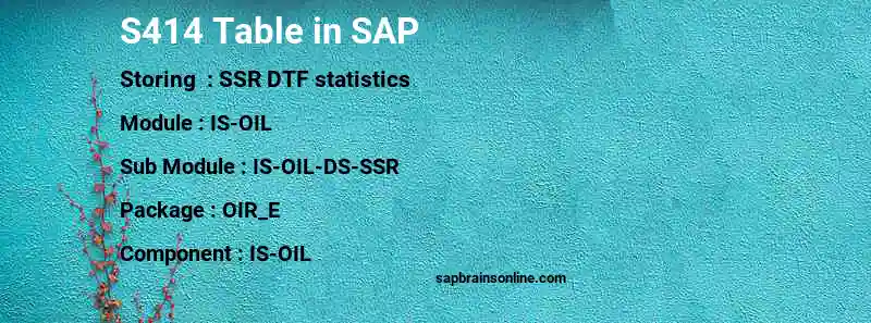 SAP S414 table