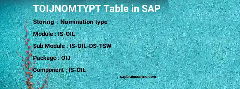 SAP TOIJNOMTYPT table