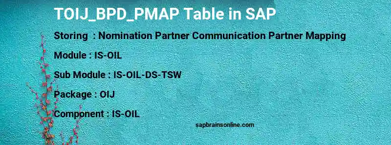 SAP TOIJ_BPD_PMAP table
